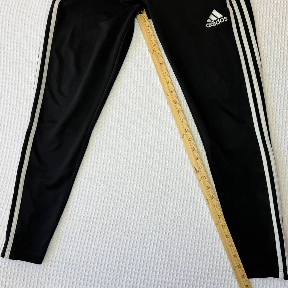 Adidas Climacool Soccer Training Pants Mens Small Black White Stripe Joggers